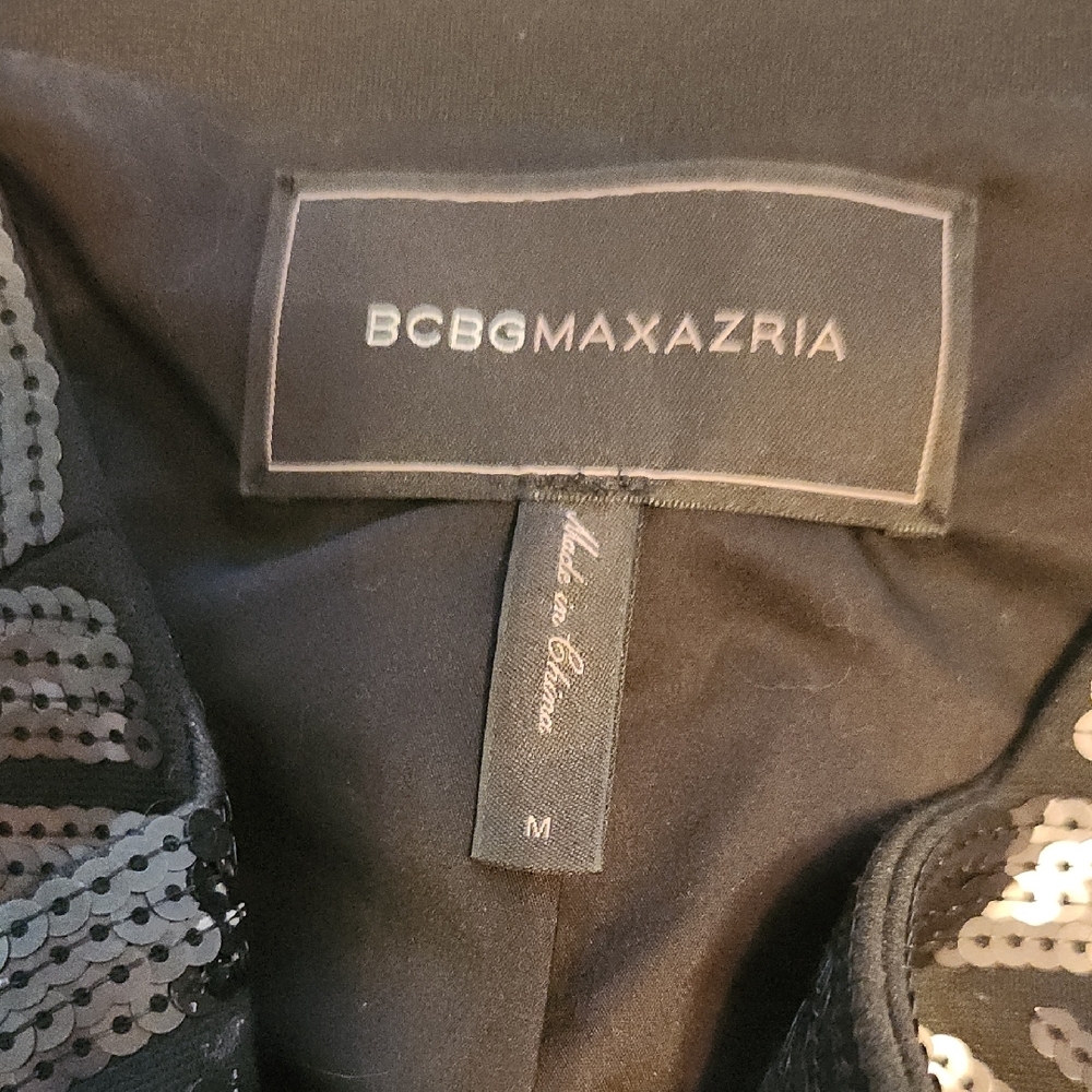 BCBGMaxAzria Black Sequin Embellished Jacket